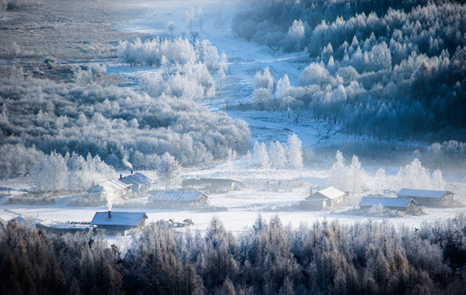 图说中国:黑龙江加格达奇雾凇美景