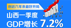创6年最好开局 山西1季度GDP增7.2%一季度山西经济稳中向好，呈现出转型项目持续增长、新动能不断成长的变化。［阅读］