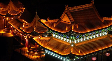 天水武山：山丹镇古建夜景美