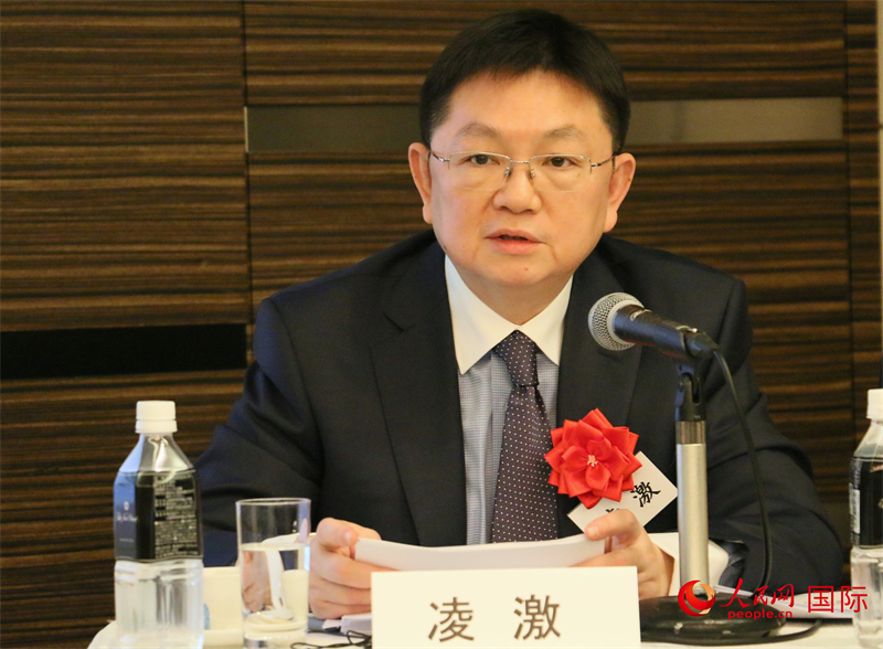 商务部副部长兼国际贸易谈判副代表凌激作主旨发言。人民网 许可摄 商务部副部长兼国际贸易谈判副代表凌激作主旨发言。人民网 许可摄