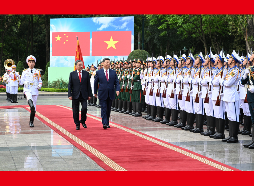 越共中央总书记苏林为习近平举行欢迎仪式