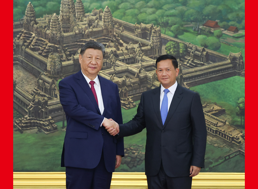 习近平同柬埔寨首相洪玛奈举行会谈