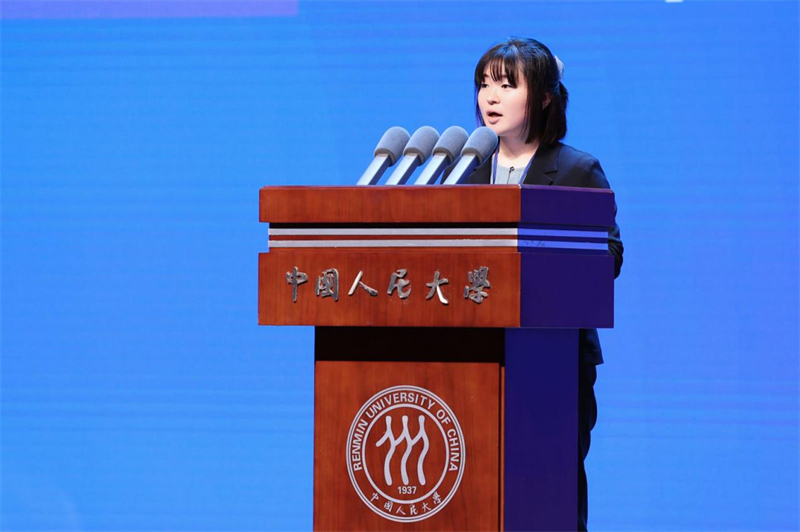 日方青年代表吉田彩乃发言(主办方供图) 日方青年代表吉田彩乃发言(主办方供图)