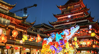 上海：豫园马年灯会流光溢彩