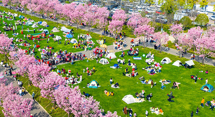 湖北黃石：休閑游玩 樂享春光