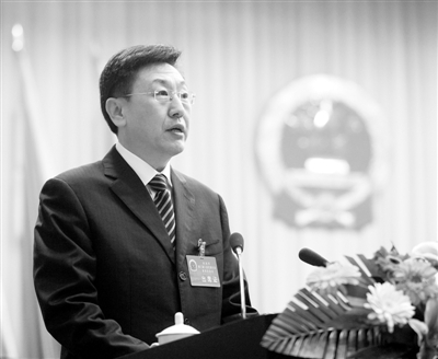 图为全国人大代表,广西河池市市长何辛幸.