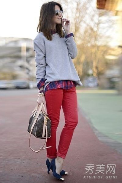 欧美时尚街拍 显瘦紧身裤渐成流行风向标(组图