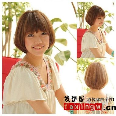 无畏圆脸方脸 内扣波波头短发发型--时尚--人民