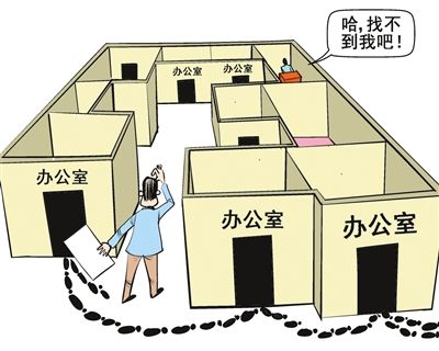 廉政漫画:领导藏身办公室