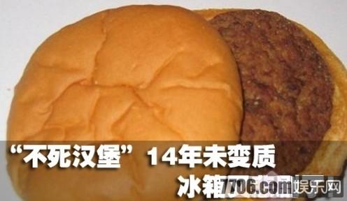 麦当劳不死汉堡14年未变质腐烂 防腐食品秒杀