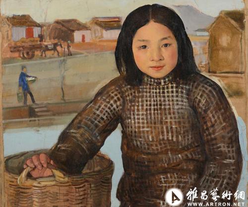 常书鸿《街头幼女》