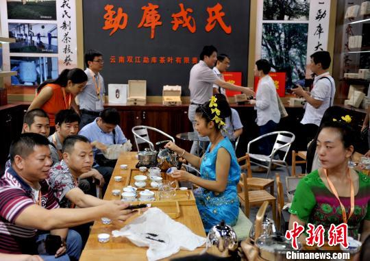 广州春季茶博会现场可尝极品古董茶收费五千一位