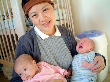 刘烨大秀儿子女儿照片