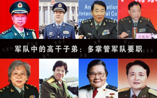 军中的高干子弟们:多掌管军队要位 刘源领衔最高职