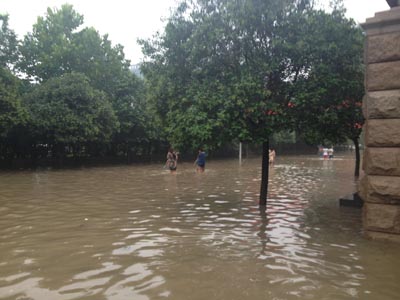 山东聊城大雨内涝严重