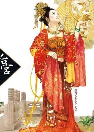丹青手绘古代妃子,手绘古代妃子头饰 图,古代妃子手绘,手绘高清图片