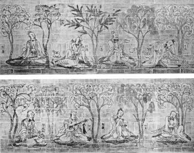 六朝神品：“竹林七贤与荣启期”模印砖画（国宝华光）--文化--人民网