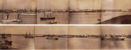 1880年代上海公泰照相馆所摄外滩全景照长卷(局部)