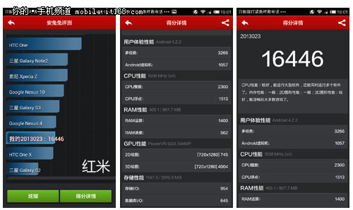 华为荣耀3C\/酷派大神围剿红米 千元智能机跑分