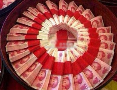 土豪婚礼 土豪村分红1300万现金垒成墙 人民网房产