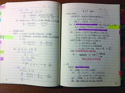 女学霸的笔记本。