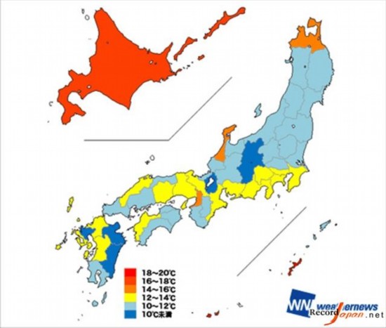 日本全国寝室内气温调查 长野县最低(图)