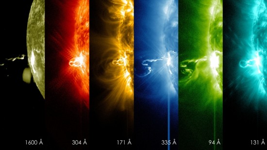 NASA发布不同波长下的太阳耀斑图像(组图)