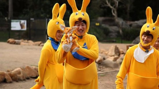 《Running Man》金宇彬喂食袋鼠 Rain与光洙骑