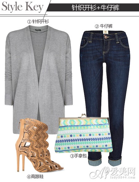 针织开衫叠穿法 长短对比是搭配TIPS