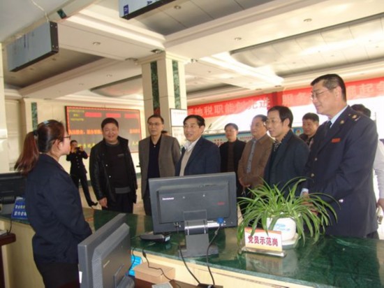 安徽省地税局汪建国局长到?上调研