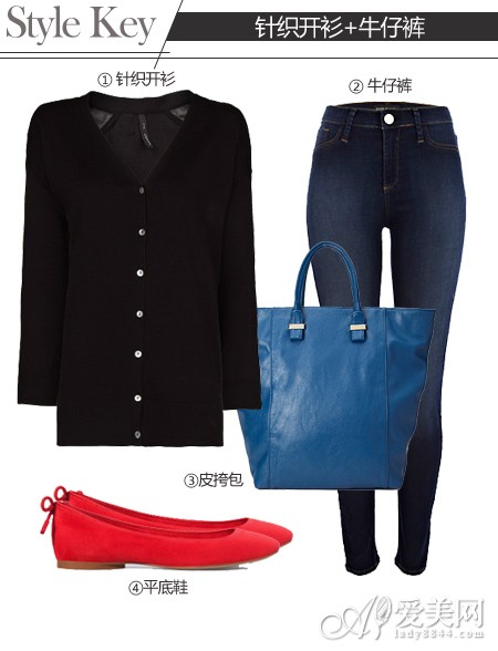 针织开衫叠穿法 长短对比是搭配TIPS