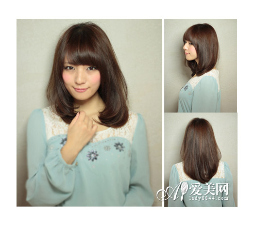 斜刘海<em>发型</em>图片 发尾<em>内扣</em>甜美修颜【7】--江西