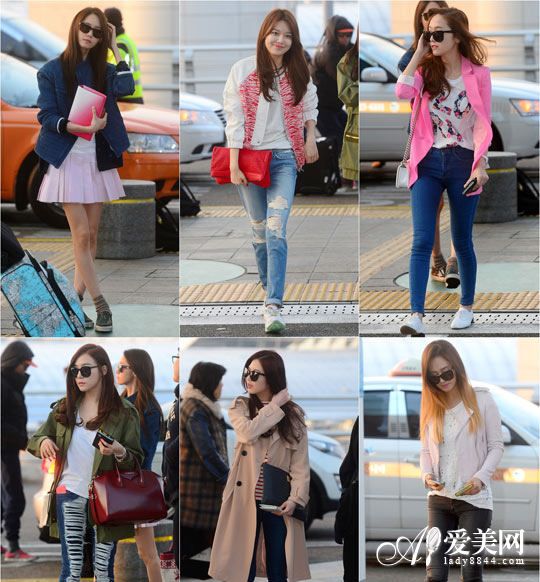 <em>少女时代</em>街拍示范 <em>外套</em>+牛仔裤显瘦混搭【9】