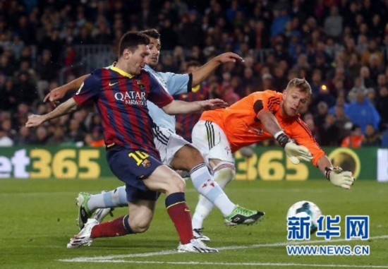 西甲:巴塞罗那主场3:0战胜塞尔塔
