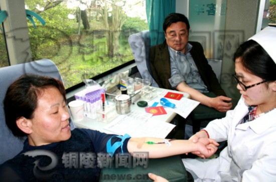 樱花树下最美有色人 有色安铜职工踊跃献血成