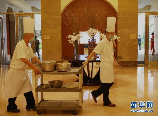 博鳌亚洲论坛2014年会进行时:主会场布置就绪