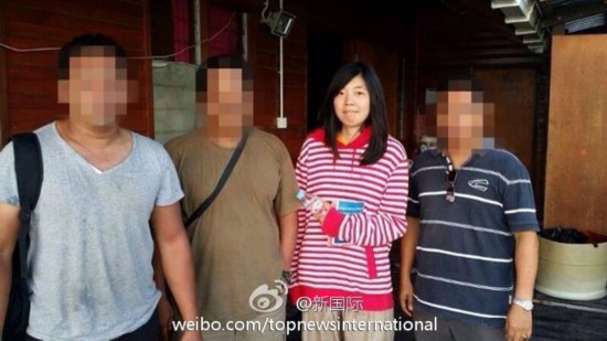 在马来遭绑架中国女游客获释前后照曝光(图)--