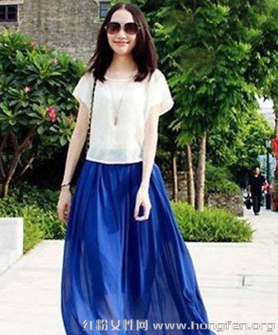 仙女范飘逸长裙搭配窍门 简单长裙约会必备- M