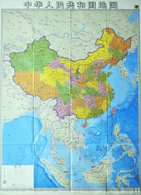 郑明湖南印制竖版中国地图公开南海岛屿信息