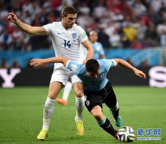 世界杯小组赛英格兰1-2乌拉圭 出线希望渺茫