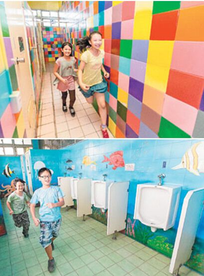 台中一小学建梦幻厕所创意设计令访客惊艳