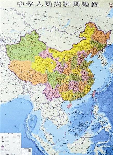 中国全开竖版地图问世 新版著力描绘南海诸岛