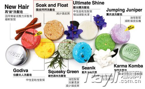 6,英国必买之lush露诗:     lush是纯手工制作取材天然纯植物的洗发