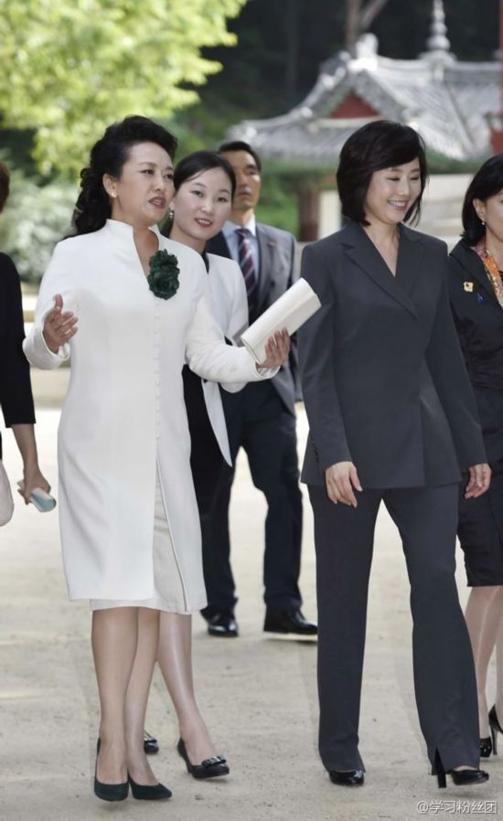 彭丽媛随习近平访韩着装受捧 网赞气质超朴槿