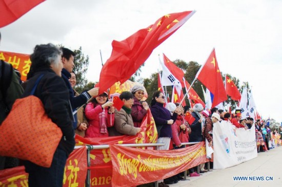 AUSTRALIA-CANBERRA-OVERSEAS CHINESE-PROTEST-ABE