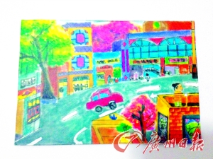 小学生绘六米通草画长卷 畅想广州骑楼街