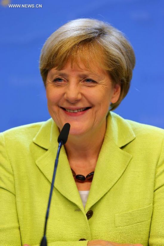 BELGIUM-BRUSSELS-EU-SPECIAL MEETING-ANGELA MERKEL-PRESS 