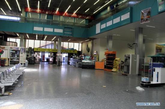 The photo taken on July 16, 2014 shows the empty terminal building in Tripoli International Airport, in Libya. 