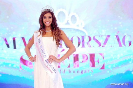 Edina Kulcsar won the Miss World Hungary beauty contest on Sunday.