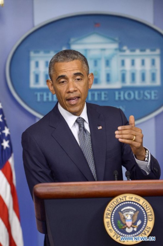 US-WASHINGTON-BARACK OBAMA-UKRAINE-MALAYSIA AIRLINES-MH17-PRESS